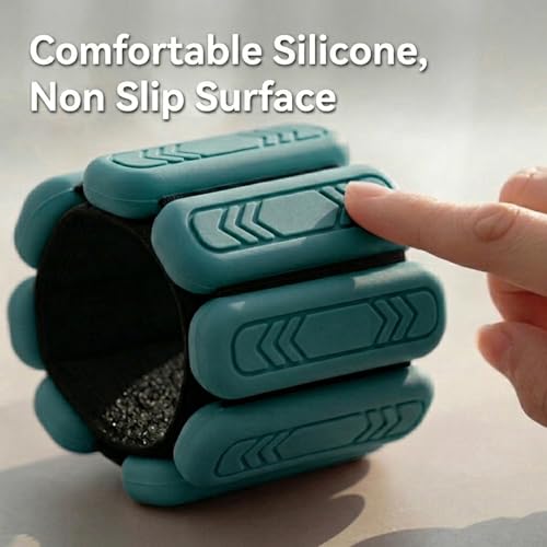 Wrist & Ankle Weights for Women Men, 1lb/2lb/4lb Set of 2 - Adjustable Wearable Weighted Bands, Waterproof Silicone Arm & Leg Weights for Pilates, Yoga, Walking, Dance, Home Workout & Gym - color: Dark Green, size: 2lb each weight (4lbs Pair)