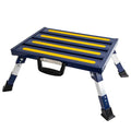 Homeon Wheels RV Step Stool, Portable Folding Aluminum Platform with Anti-Slip Surface and Handles, Adjustable Height Safety Step, Heavy-Duty Design for Camping, Travel Trailer, Truck, Blue - color: Blue
