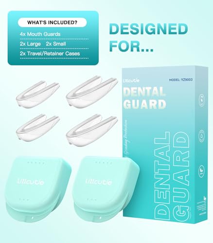 Anti Grinding Guard,Night Guards for Teeth Grinding,4 Pack/2 Size,Transparent | 4 Pack/2 Size,Transparent - color: Transparent