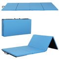 Gymnastics Mat - Tumbling & Exercise - 4 Folding - Indoor/Outdoor - Extra Thick - High Density - Yoga & Arts - color: BLUE