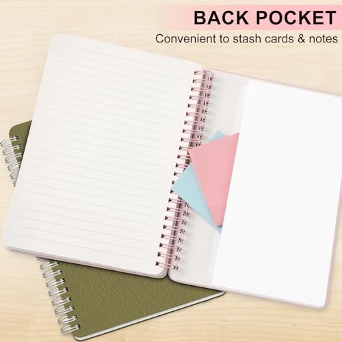 ABERLLS Lined Spiral Journal Notebook with 160 Pages, 8×5.7in, A5 Spiral Notebook, Journaling Notebooks for Work, School, Women, Men, College Ruled Spiral Notebook, Hardcover Leather Journals, Pink - color: Pink, size: A5