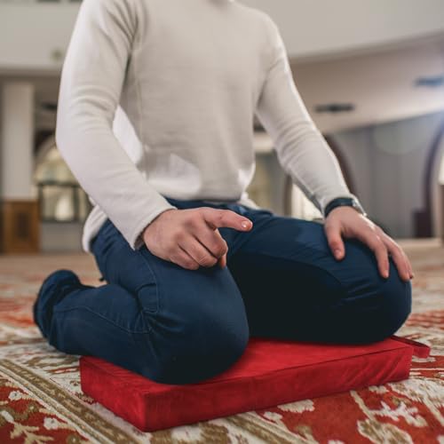 Colingmill Personal Prayer Kneeler Pad 18 3/4 Inch Christian Kneeling Pillow Microfiber and High Density Foam Personal Religious Prayer Kneeler Pad Pillow Bench for Kneeling Christian Gift(Burgundy) - color: Burgundy