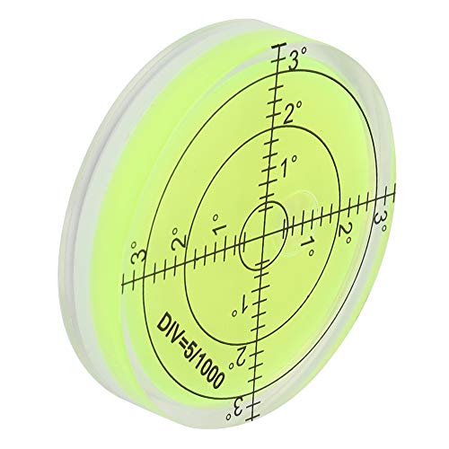 Generic 60mm Round Level Bubble, Crystal Clear ABS Acrylic Measuring Tool with Scale, for Camera Platform Balance Electronic Scale Horizontal Calibration