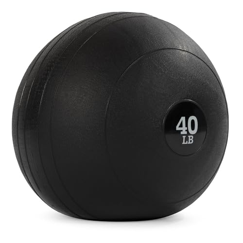 Titan Fitness Rubber Slam Ball, Dead Weight Ball Absorbs Impact, Minimal Bounce, Textured Surface for Strength and Conditioning, Cardio Workouts, Full Body Workout - style: 40 LB