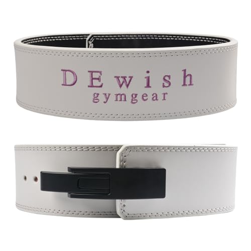 Weight Lifting Belt, 10mm Thick, 4-Inch Wide Heavy Duty Leather Lever Gym Belt, Ideal for Weightlifting, Squats, Deadlifts, Powerlifting, Cross Training and Weight Training - color: Light Gray, size: S(31"-36")