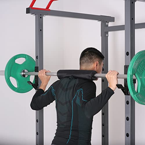 SYL Fitness J-Hooks for Squat/Power Rack - Available in 2"x2" and 3"x3", Heavy Duty J-Cups Barbell Holder with UHMW Pads - color: For 2"x2" Rack with 1/2" Hole