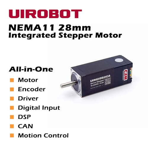 NEMA 11 Integrated Servo Stepper Motor with Built-in Multi-Turn Absolute Encoder,Closed Loop Servo Motion Controller and Driver,CAN Bus,High Speed 3000RPM,Max0.16Nm,0.7A,16-24VDC(UIM2852CA) - style: Absolute Multi-Turn Encoder