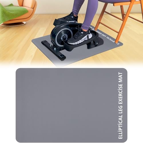 TOBWOLF Non-Slip Workout Mat for Ellipse Leg Exerciser, Ellipse Machine Mat, Exercise Mat for Under Desk Ellipticals, Suitable for Electric Seated Foot Pedal Exerciser, Stability & Floor Protection - color: Gray