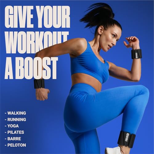SPORTBIT Wrist and Ankle Weights for Women - Set of 2 (1lb Each) Wearable Ankle & Wrist Weights - Leg & Arm Bands, Silicone Weighted Bracelets for Workout, Walking, Running, Yoga, Pilates - color: Black