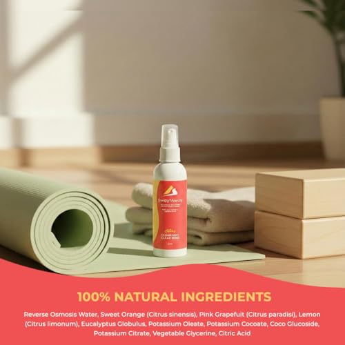 SwaytAway Fitness Mat Mist with Towel, 4oz Travel Size, 2 Pack, Citrus | Yoga Mat Spray with Towel Aromatherapy-Inspired Citrus and Eucalyptus Blend, Plant-Based, No Rinse, Refreshes & Deodorizes - size: 2 Count (Pack of 1)