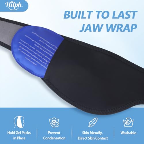 Hilph Face Ice Pack Wisdom Teeth Ice Pack Head Wrap with Washable Jaw Wrap and 4 Replacement Hot Cold Pack for Facial Oral Surgery, TMJ, Tooth Extraction, Dental Surgery, Tonsillectomy Recovery Grey - color: Grey