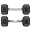 Hex Dumbbells Rubber Coated Cast Iron Hex Black Dumbbell Free Weights for Exercises - style: 8 Pounds / Pair