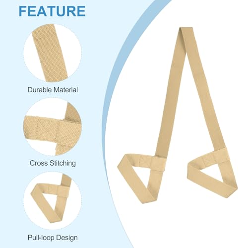 PATIKIL Yoga Mat Strap, Adjustable Yoga Mat Carrier Straps Sling Cotton Anti Slip Mat Holder Stretching Band - color: Khaki