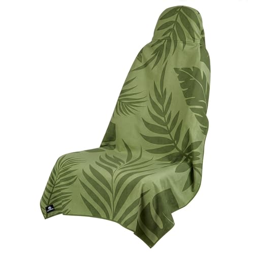 Car Seat Towel Cover - Sweat Absorbing Microfiber Towel for Car Seat After Gym, Workout & Beach - Washable Seat Protector, Universal Fit for Cars, Trucks, SUVs - Olive Palm - color: Olive Green Palm