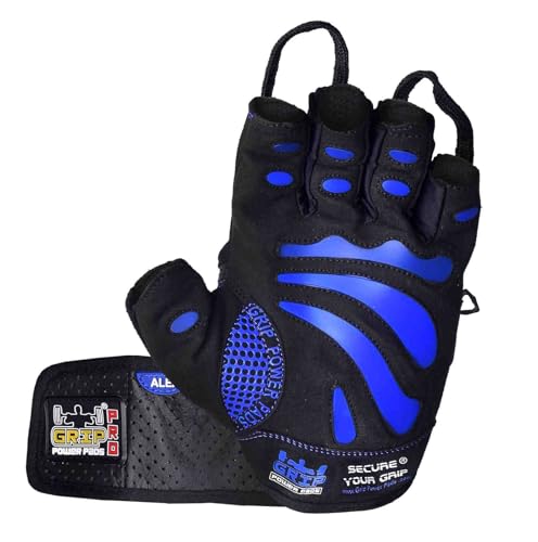 Gym Gloves Protect Your Hands & Improve Your Grip Weightlifting Grips - color: Blue, size: XX-Large