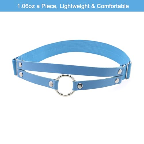 Adjustable O-ring Leg Garter, Elastic Thigh Garters Belt for Women, 1 Pair - color: Blue