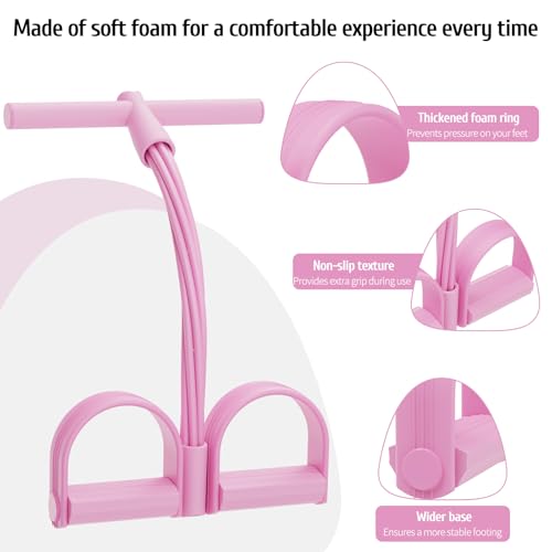 7F 2026 Pedal Resistance Band with Handle, 6-Tube Multifunction Pedal Resistance Band