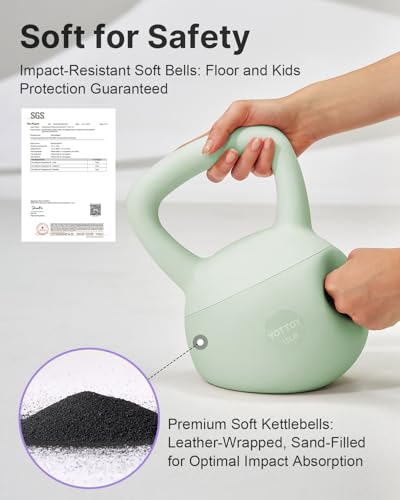 YOTTOY Soft Kettlebell,Kettlebell Anti-Slip Grip Weight for Home Workouts, Kettlebells Set Strength and Safety Guaranteed - color: Green, size: 20 Pounds