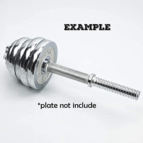 Threaded Dumbbell 12.6/14.2/15.7/18.1/19.7inch(30/35/40/46/50cm) Handles/Adjustable Dumbbell Bar Handles - Fit 1 inch Standard Weight Plate - Weightlifting Accessories - Sold in Pair - size: 14.9 inch