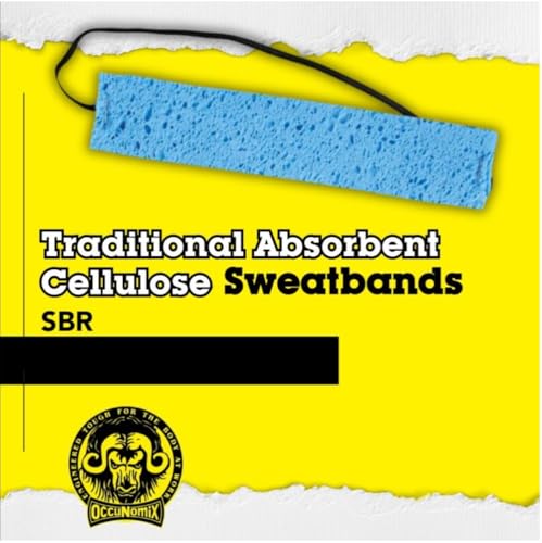Occunomix Traditional Absorbent Cellulose Sweatbands, Cooling Sponge for Hard Hats, Motorcycle Riding, Construction, Running, Disposable - size: 100 Pack