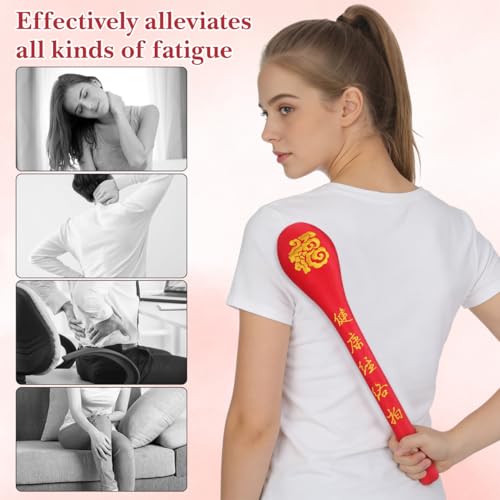 FRCOLOR Meridian Sha Board 18.9 Inch Handheld Massage Pat Stick for Body Tapping Therapy Muscle Relaxation Blood Circulation and Fatigue Relief