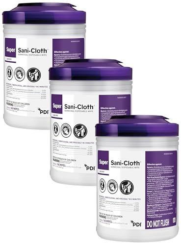 Professional Disposables Surface Disinfectant Super Sani-Cloth Wipes, 160Count (Pack of 3) - size: 160 Count (Pack of 3)