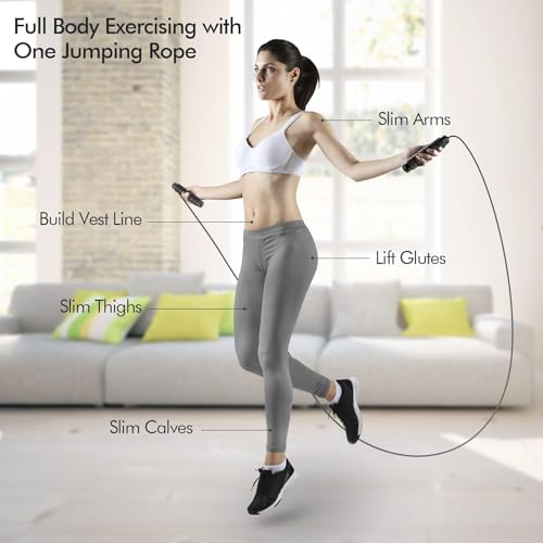 Jump Rope, Tangle-Free Rapid Speed Jumping Rope Cable with Ball Bearings for Women, Men, and Kids, Adjustable Steel Jump Rope with Foam Handles for Home Gym Exercise Fitness Workout Equipment & Slim Body - color: Black+Blue