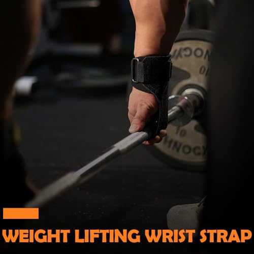 Weight Lifting Wrist Strap, Double Layer Leather Lifting Grips Adjustable Weightlifting Straps for Working Out Pull Up Deadlifting Shrugs (Pair)