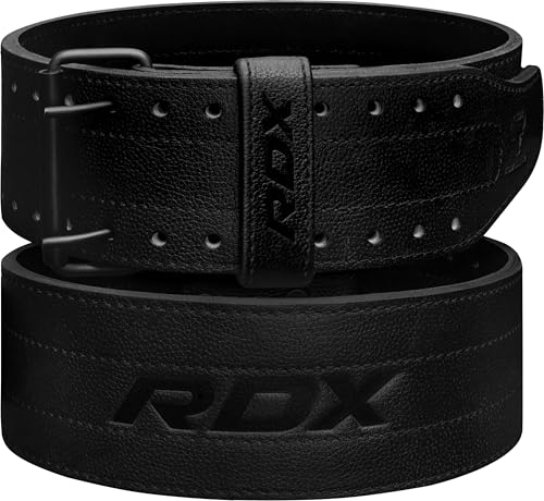 RDX IPF Compliant Powerlifting Belt 13mm and 10mm, USAPL USPA and IPL Competition Level Genuine Leather 4” Gym Belt for Heavy Weight Lifting Deadlift Squats and Strongman Strength Training, Men Women - color: 10MM BLACK, size: L