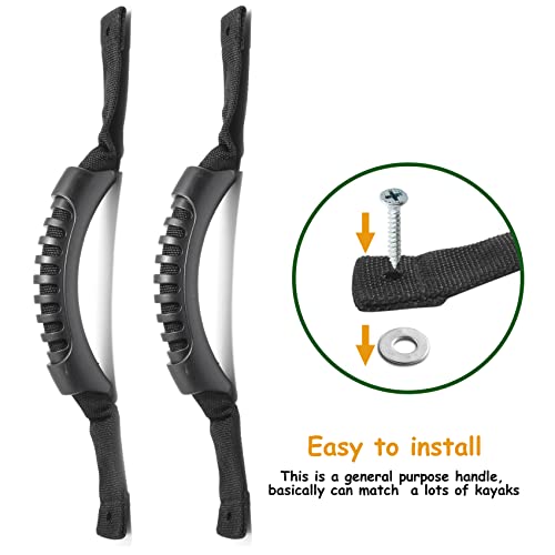 Piutouyar 2 Pcs Kayak Handles Replacement Kayak Carry Handles Canoe Boat Side Mount Carry Handle for Kayaks Suitcase Luggage - size: Kayak Handle With Webbing