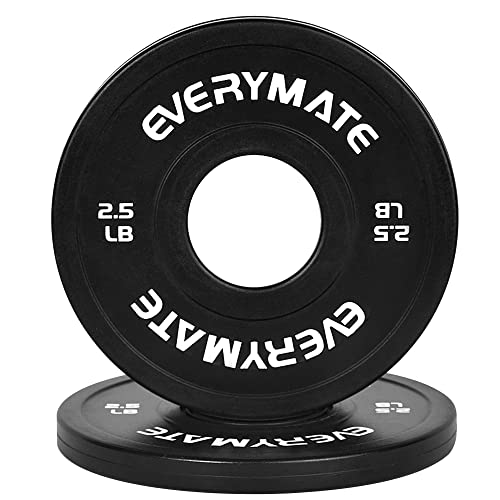 EVERYMATE Change Weight Plates 1.25LB 2.5LB 5LB Set Fractional Olympic Bumper Plates for Cross Training Steel Insert Strength Training - color: 2.5 LBx2, size: Black