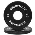 EVERYMATE Change Weight Plates 1.25LB 2.5LB 5LB Set Fractional Olympic Bumper Plates for Cross Training Steel Insert Strength Training - color: 2.5 LBx2, size: Black