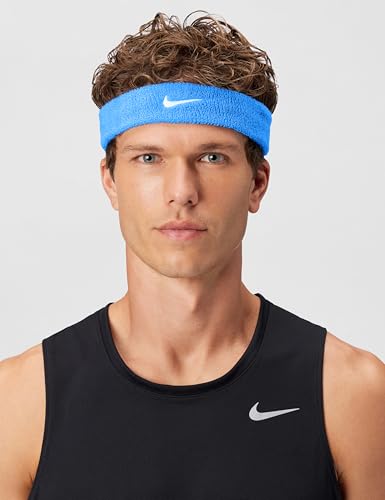 Nike Unisex Adult Swoosh Classic Headband - color: University blue/white