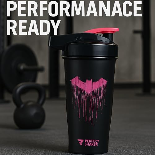 PerfectShaker ACTIV DC Comics & Justice League Series | Leak-Proof, BPA-Free, Shatter-Resistant | ActionRod Mixing Technology for Smooth Blends | Gym, Fitness & Sports Shaker - 28oz (Batgirl) - color: Batgirl