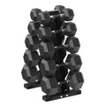 HANDBODE Hex Dumbbell Set with Vertical Storage Rack, 100–550 lb | Non-Slip Handle Design for Secure Grip, Rubber Encased Dumbbells, Hand Weights for Strength Training and Home Gym - style: 230 lb (10, 15, 25, 30, 35 lb) X 2 & Rack