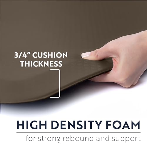 KANGAROO Anti Fatigue Mats for Kitchen Floor, 39x20, 3/4 Inch Thick Cushioned Ergonomic Mat, Reduce Foot Pressure, Waterproof Comfort Rug for Under Sink, Office Standing Desk, Store Floors, Cappuccino - color: Cappuccino, size: 39" x 20" x 0.8"