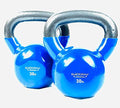 Vinyl Coated Cast Iron Kettlebell Weight - color: 30 LB + 30 LB - Blue