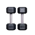 Rep Fitness Rubber Hex Dumbbell(s) - Singles (55LB +) and Pairs (5LB - 50LB) - Low Odor, Fully Knurled Handle - style: 22.5 LB Pair