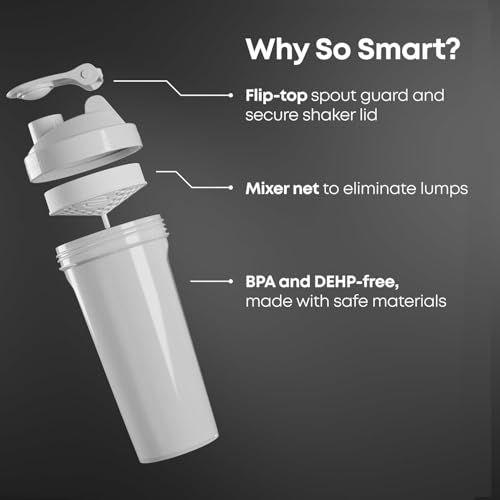 SmartShake Lite Justice League Superman Protein Shaker Bottle 800ml – BPA Free Leakproof Gym Protein Shakes Bottle for Protein Powder DC Comics Blue Water Bottle Superman Gifts - style: Superman