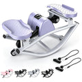 Rock Stepper with Resistance Bands - Ultra-Quiet Hydraulic Lateral Stepper, Fully Assembled Side to Side Step Rocker for Home Office, 250LBS Capacity - color: Purple