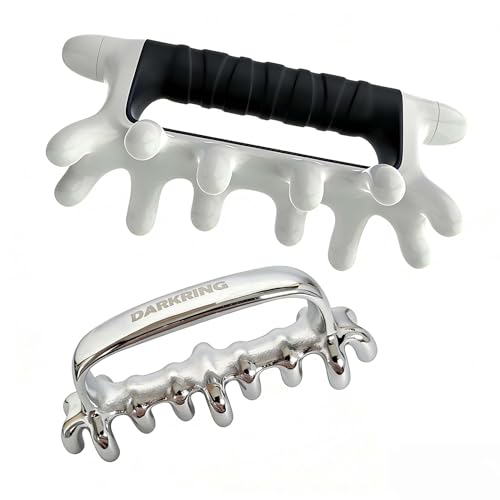 DARKRING Stainless Steel & Engineering Plastic Facial Massage Tool Set - Pressure Point Blaster for Tissue & Fascia, Trigger Point Massage Tool (Black)