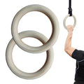 Wooden Gymnastics Rings - 19x19x2.5cm, Rings Gymnastics - 2 Pieces Pull Up Grips, Pull-Up Bar Ŕings - for Home Gym Fitness Exercise Playground Indoor Outdoor