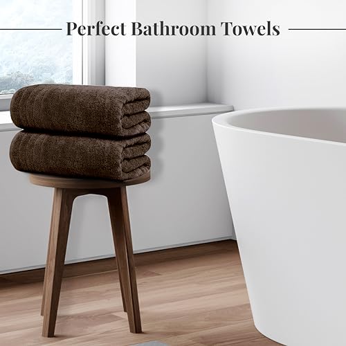 Tens Towels Pack of 8 Towels Set, 2 Extra Large Bath, 2 Hand, 4 Washcloths, 100% Cotton, Lighter Weight, Quicker to Dry, Super Absorbent, Perfect for Bathroom, Brown - color: Brown