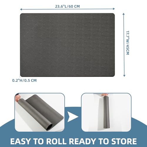 Non-Slip Workout Mat for Under Desk Ellipticals,Thicker & Quieter,23.6x17.7x0.2",Suitable for Ellipse Leg Exerciser, Foot & Leg Pedal Exerciser for Seniors Fitness, Floor Protection,Enhanced Stability - color: BLACK