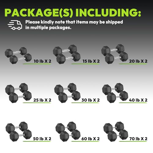 Hex Dumbbell Sets, 90-640 lb Rubber Encased Exercise & Fitness Dumbbells Set, Hand Weight for Strength Training, Weight Dumbbells - size: 640 lb Set (Pair of 10,15,20,25,30,40,50,60,70lb)