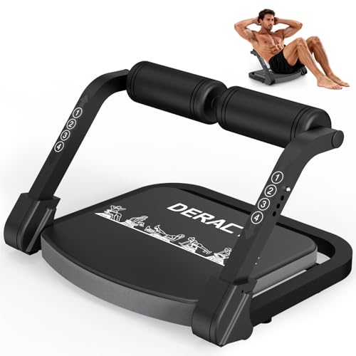 DERACY Sit Up Exercise Equipment, Adjustable Ab Machine, Multi-Functional Sit Up Machine, Ab Workout Equipment, Ab Trainer Machine for Women Men - color: Gray - Black