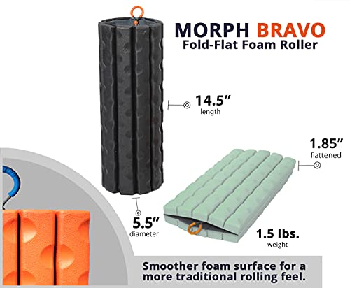 Brazyn Morph Foam Roller: Collapsible Travel Foam Roller for Back Pain Relief, Workout Muscle Recovery, Back Massager, Deep Tissue Leg Massage, Back Cracker (Sage, Traditional) - color: Sage, size: Traditional