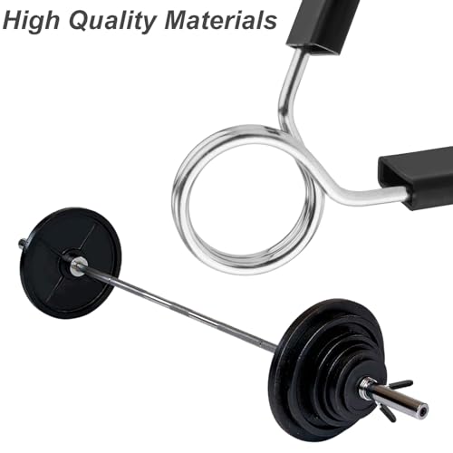 8pcs 1 Inch Barbell Clamps, Stainless Steel Weight Bar & Fitness Bar Clips with Storage Bag Spring Collar Clips for Weight Lifting Dumbbell Gym Equipment Strength Training Accessory