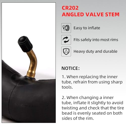 AR-PRO 2-Pack 14x2.125 Inner Tubes, Heavy-Duty 57-254 Electric Scooter & E-Bike Replacement Tubes with CR202 Angled Valve Stem for 14-Inch Wheels - size: 14x2.125 (CR202) without Levers