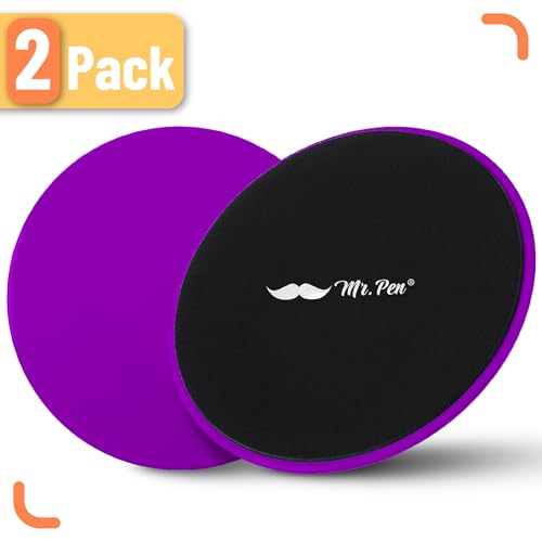 Mr. Pen Core Sliders for Working Out - 2 Pack Dual Sided Workout Sliders Discs - color: Purple